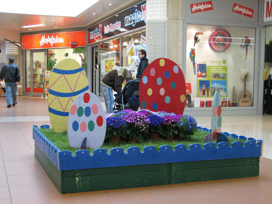 décoration paques centre commercial